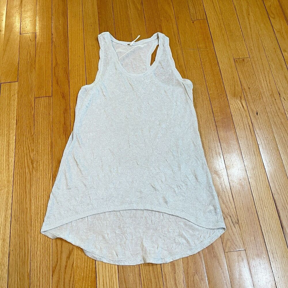 Free People Sheer See Through Party Tank Top Women’s Size Small S Hi Lo Hem